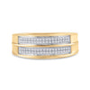 Yellow-tone Sterling Silver Mens Round Diamond Wedding Band Ring 1/5 Cttw