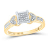 10kt Yellow Gold Womens Round Diamond Heart Cluster Ring 1/10 Cttw