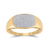 10kt Yellow Gold Mens Round Diamond Cluster Ring 1/4 Cttw