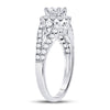 14kt White Gold Princess Diamond Halo Bridal Wedding Engagement Ring 1-1/4 Cttw