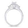 14kt White Gold Princess Diamond Halo Bridal Wedding Engagement Ring 1-1/4 Cttw