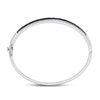 14kt White Gold Womens Round Black Color Enhanced Diamond Bangle Bracelet 1-3/8 Cttw