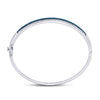 14kt White Gold Womens Round Blue Color Enhanced Diamond Bangle Bracelet 1-3/8 Cttw