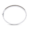 14kt White Gold Womens Round Brown Diamond Bangle Bracelet 1-3/8 Cttw