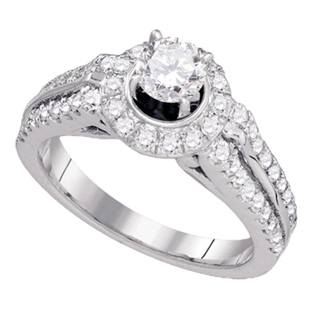 14kt White Gold Round Diamond Solitaire Bridal Wedding Engagement Ring 1-1/4 Cttw