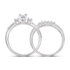 10kt White Gold Princess Diamond Bridal Wedding Ring Band Set 1/2 Cttw - Size 5