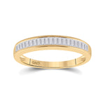 10kt Yellow Gold Womens Baguette Diamond Wedding Band Ring 1/4 Cttw