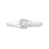 10kt White Gold Womens Round Diamond Solitaire Promise Ring 1/8 Cttw