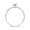 10kt White Gold Womens Round Diamond Solitaire Promise Ring 1/8 Cttw