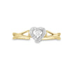 10kt Yellow Gold Womens Round Diamond Heart Promise Ring 1/8 Cttw