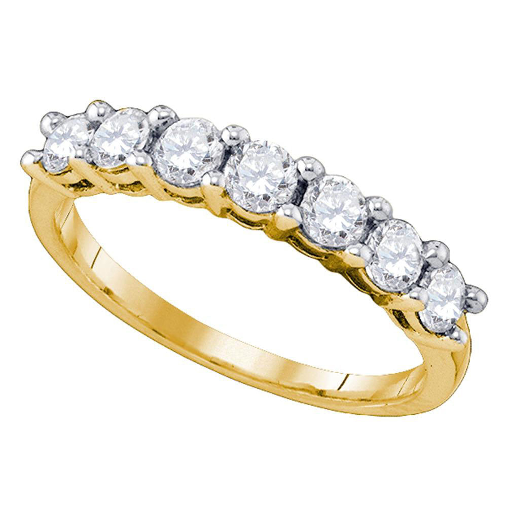 10kt Yellow Gold Womens Round Diamond Wedding Band Ring 1 Cttw