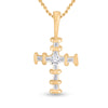 10kt Yellow Gold Womens Round Diamond Cross Pendant 1/8 Cttw