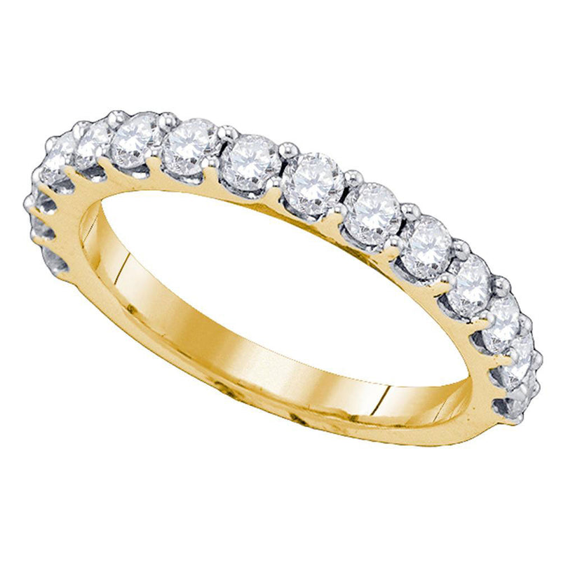 10kt Yellow Gold Womens Round Diamond Wedding Anniversary Band 1 Cttw