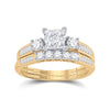 14kt Yellow Gold Princess Diamond Bridal Wedding Ring Band Set 1 Cttw Size 6