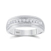 10kt White Gold Mens Round Diamond Wedding Single Row Band Ring 1/4 Cttw