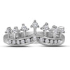 10kt White Gold Womens Round Diamond Crown Tiara Band Ring 1/5 Cttw