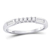 10kt White Gold Princess Diamond Bridal Wedding Ring Band Set 3/8 Cttw