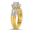 14kt Yellow Gold Princess Diamond Bridal Wedding Ring Band Set 1 Cttw