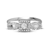 10kt White Gold Diamond Round Bridal Wedding Ring Band Set 1/4 Cttw