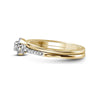 10k Yellow Gold Round Diamond Slender Wedding Bridal Engagement Ring Band Set 1/3 Cttw