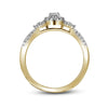 10k Yellow Gold Round Diamond Slender Wedding Bridal Engagement Ring Band Set 1/3 Cttw