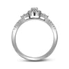 10k White Gold Round Diamond Slender Wedding Bridal Engagement Ring Band Set 1/3 Cttw