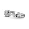 10k White Gold Princess Diamond Square Halo Bridal Wedding Ring Band Set 1/4 Cttw