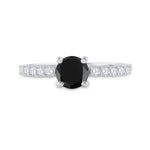 10kt White Gold Round Black Color Enhanced Diamond Solitaire Bridal Engagement Ring 1 Cttw