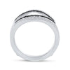 10kt White Gold Womens Round Black Color Enhanced Diamond Wrap Ring Guard Enhancer 1/2 Cttw