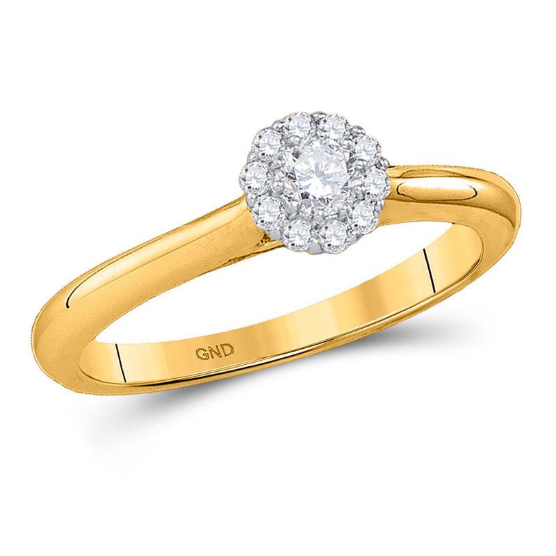 14kt Yellow Gold Round Diamond Solitaire Bridal Wedding Engagement Ring 1/4 Cttw