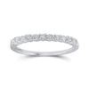 10kt White Gold Womens Round Diamond Single Row Band Ring 1/6 Cttw