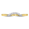 10kt Yellow Gold Womens Round Diamond Contoured Solitaire Enhancer Wedding Band 1/20 Cttw