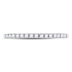 14kt White Gold Womens Round Diamond Wedding Single Row Band 1/6 Cttw Size 6