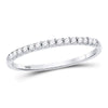 14kt White Gold Womens Round Diamond Wedding Single Row Band 1/6 Cttw Size 6