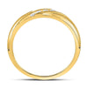 10kt Yellow Gold Mens Round Diamond Wedding Band Ring 1/6 Cttw