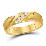 10kt Yellow Gold Mens Round Diamond Wedding Band Ring 1/6 Cttw