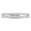 14kt White Gold Womens Round Diamond Double Row Comfort Wedding Band 1/4 Cttw