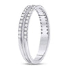 14kt White Gold Womens Round Diamond Double Row Comfort Wedding Band 1/4 Cttw