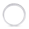 14kt White Gold Womens Round Diamond Double Row Comfort Wedding Band 1/4 Cttw