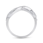 10kt White Gold Womens Round Diamond Infinity Ring 1/3 Cttw