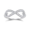 10kt White Gold Womens Round Diamond Infinity Ring 1/3 Cttw