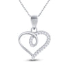 10kt White Gold Womens Round Diamond Heart Pendant 1/10 Cttw