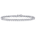 Sterling Silver Womens Round Diamond S Link Tennis Bracelet 1/3 Cttw