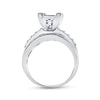 Sterling Silver Princess Diamond Square Cluster Bridal Wedding Engagement Ring 1 Cttw