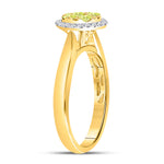 14kt Yellow Gold Womens Round Canary Yellow Diamond Circle Cluster Ring 1/2 Cttw