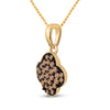 10kt Yellow Gold Womens Round Brown Diamond Cluster Pendant 1/4 Cttw