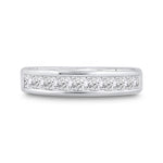 14kt White Gold Womens Princess Channel-set Diamond Single Row Wedding Band 1 Cttw