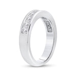 14kt White Gold Womens Princess Channel-set Diamond Single Row Wedding Band 1 Cttw