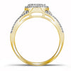 10kt Yellow Gold Womens Round Diamond Oval Cluster Twist Ring 1/2 Cttw