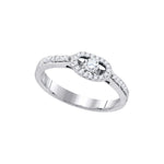 10kt White Gold Round Diamond Solitaire Bridal Wedding Engagement Ring 1/4 Cttw